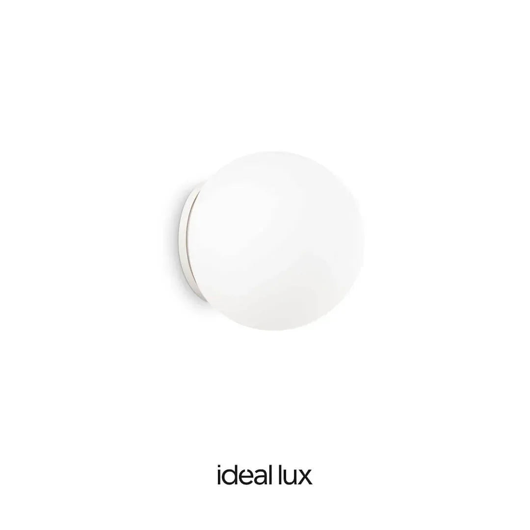 Lampada Da Parete Ideal Lux Snake AP1, Metallo Cromato E Vetro Bianco, 40W
