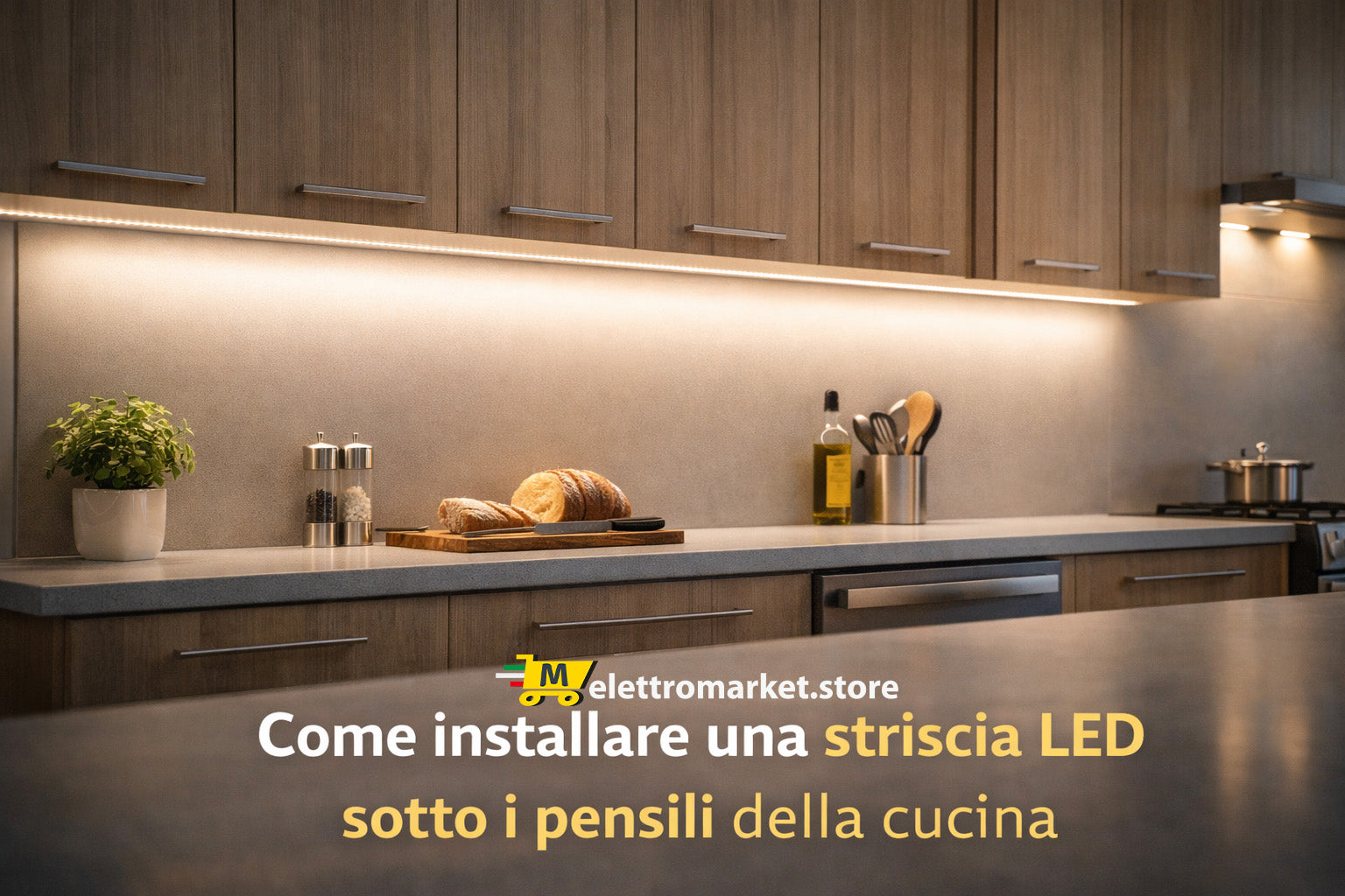 striscia led sotto pensili cucina illuminazione moderna