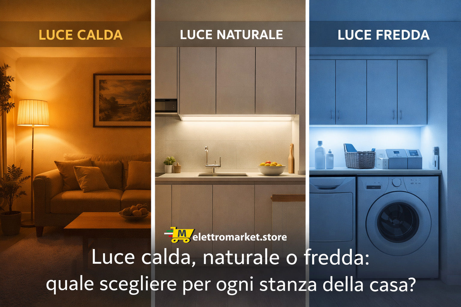 Luce calda, naturale o fredda: quale scegliere per ogni stanza della casa