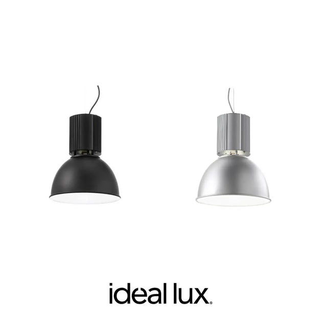 100333 Lampada A Sospensione Hangar 1xE27 Nero Ideal Lux - ElettroMarket