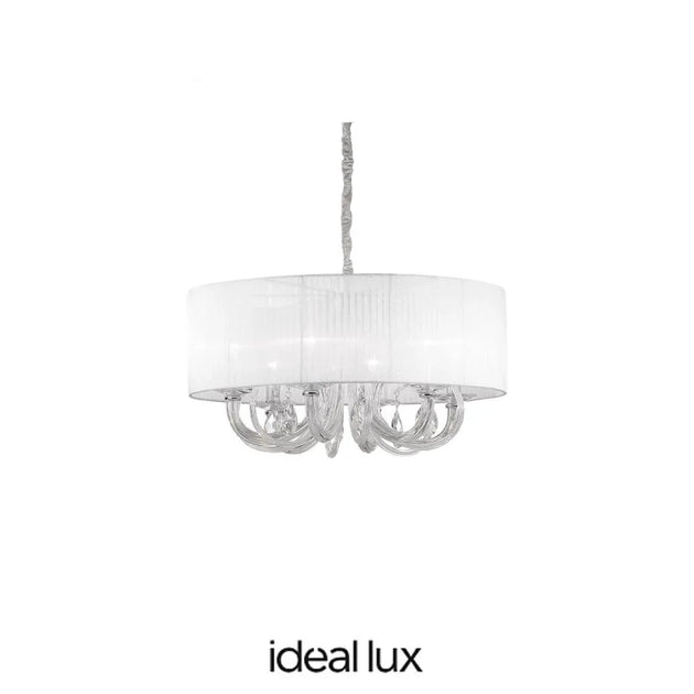 035826 Lampada da sospensione linea Swan 6xE14 finitura bianco Ideal Lux - ElettroMarket