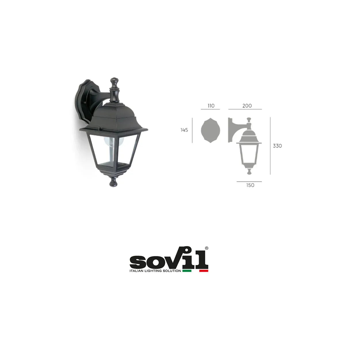 160/06 Applique Nano 1xE27 nero Sovil - ElettroMarket
