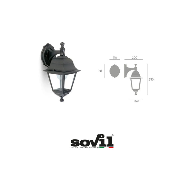 160/06 Applique Nano 1xE27 nero Sovil - ElettroMarket