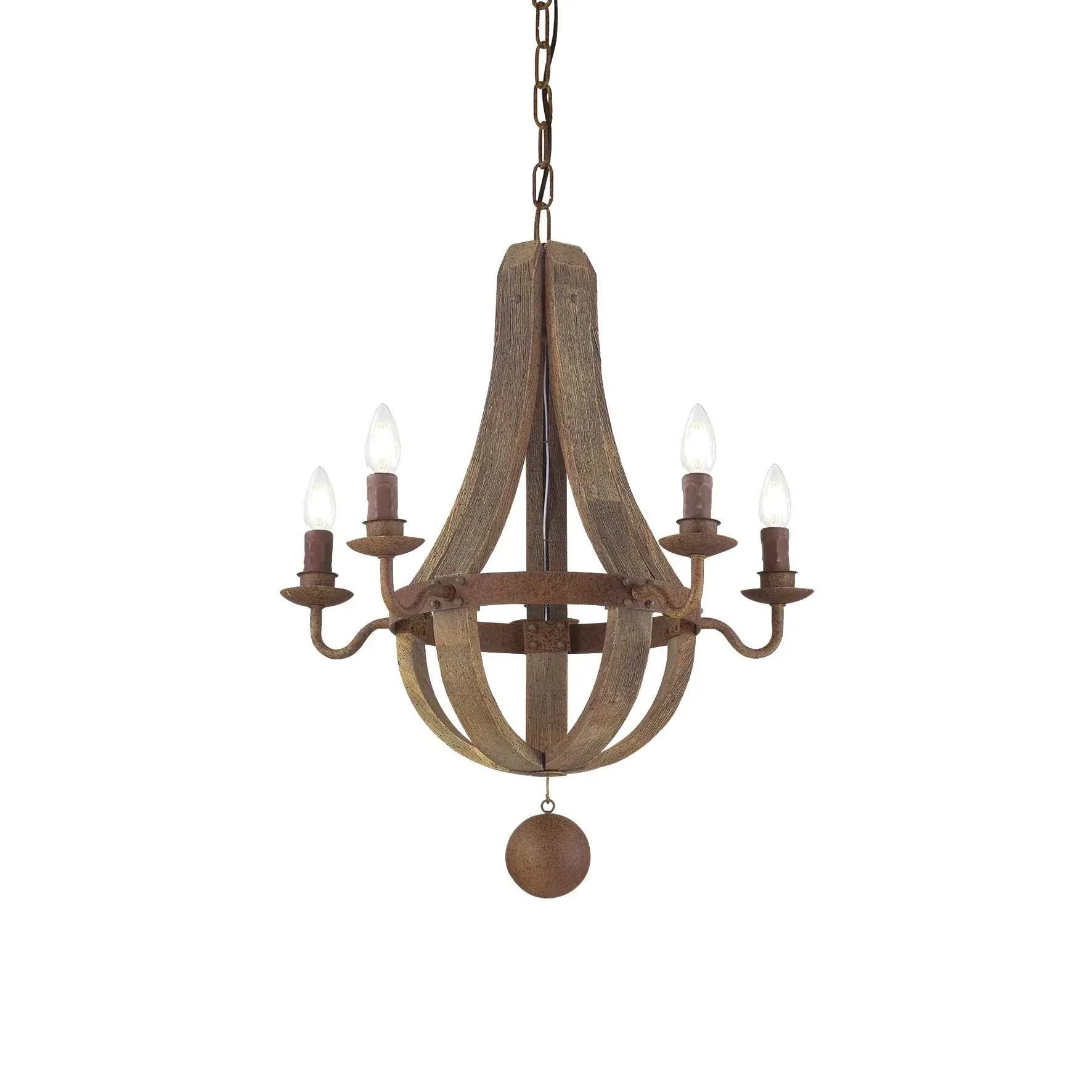 129921 Lampada a sospensione 5xE14 effetto legno millennium sp5 - ElettroMarket
