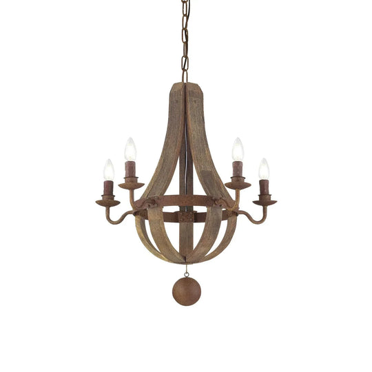 129921 Lampada a sospensione 5xE14 effetto legno millennium sp5 - ElettroMarket