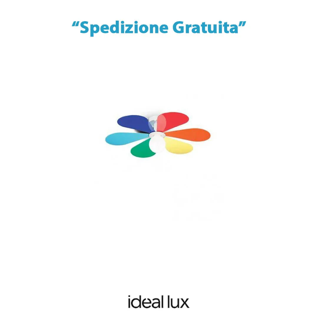 141336 Flower PL1 D50 Lampada da soffitto fiore colorato 1xE27 Ideal lux - ElettroMarket