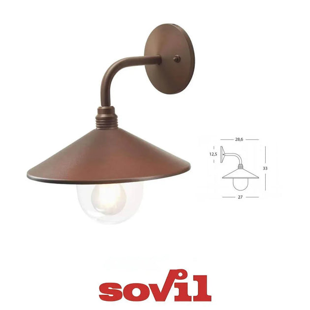 158/36 Lampada da parete per esterno Spectre finitura corten 1xE27 Sovil - ElettroMarket