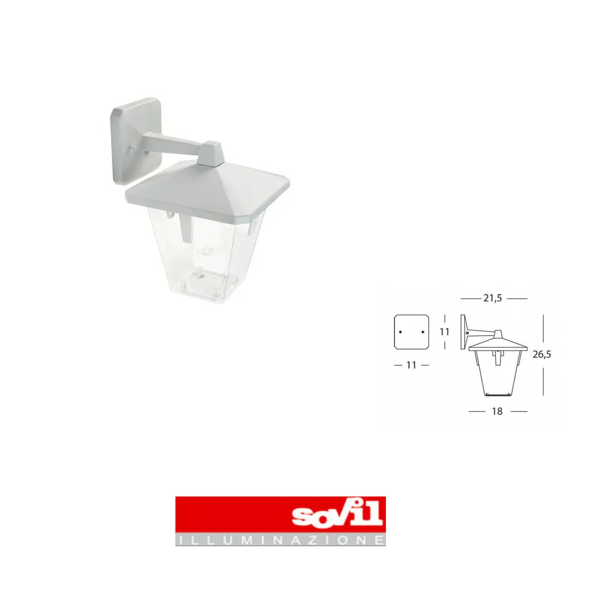 135/02 Eureka lampada da parete basso 1xE27 bianco Sovil - ElettroMarket