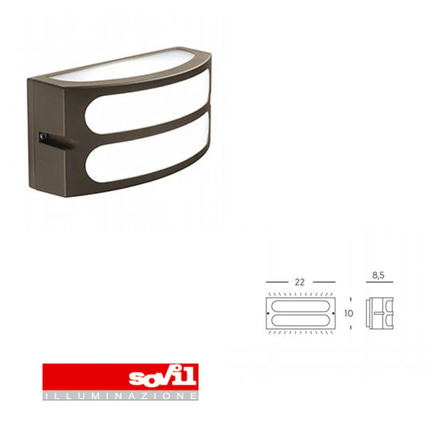 175/27 Applique da esterno squba 1xE27 finitura caffè Sovil IP54 - ElettroMarket