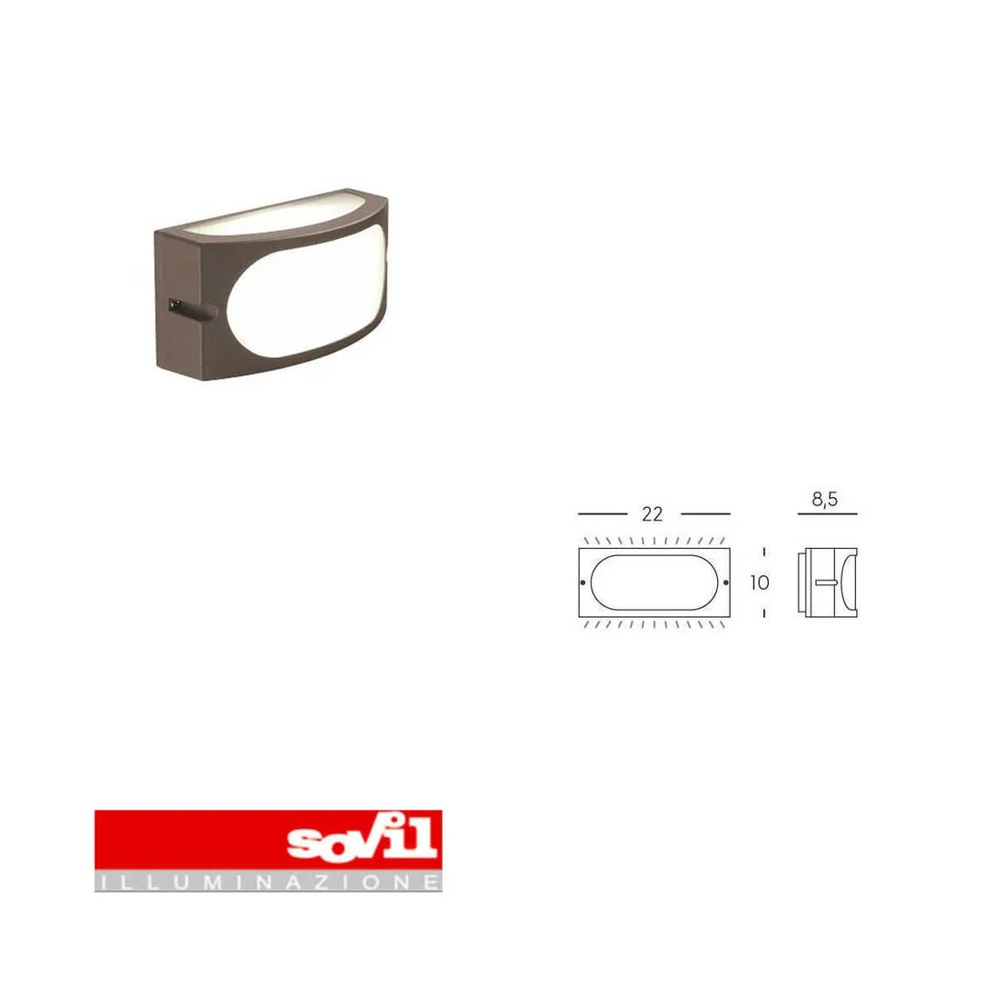174/27 Dive applique da esterno IP54 1xE27 finitura caffè Sovil - ElettroMarket