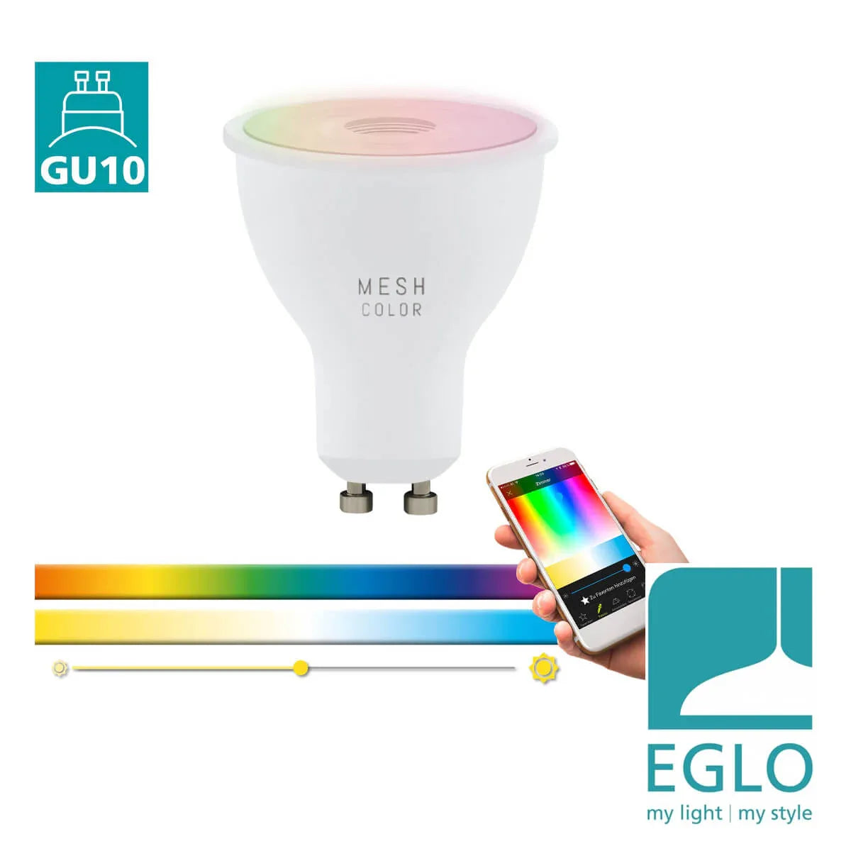 11856 Lampada attacco GU10 5 watt RGB- CCT Eglo - ElettroMarket